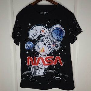 Vintage Popeye NASA Officially Licensed T-Shirt Unisex Medium, Black